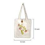 Blush Bloom Hand-Painted Canvas Tote Bag