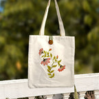 Blush Bloom Hand-Painted Canvas Tote Bag
