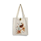 Hand-Painted Paisley Floral Canvas Tote Bag