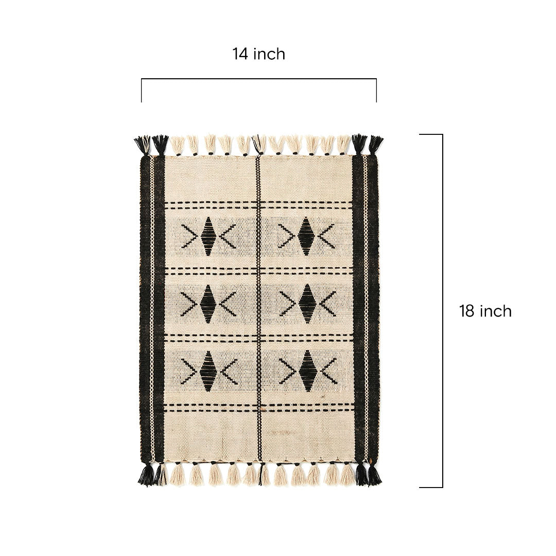 Dhokra Weaving Handwoven Geometric Accent Rug