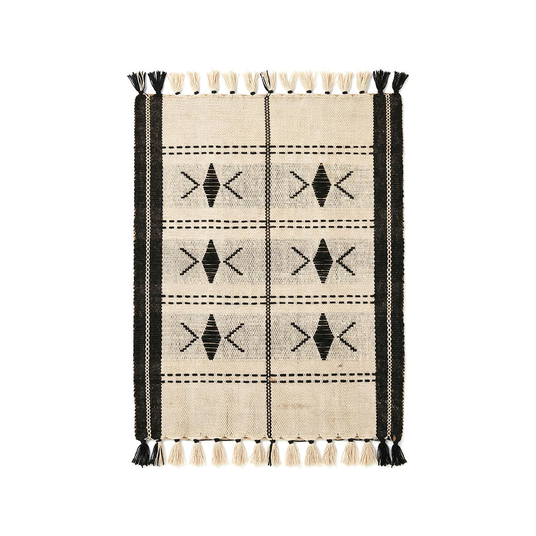 Dhokra Weaving Handwoven Geometric Accent Rug