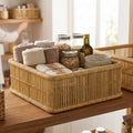 Handmade Square Slatted Bamboo Storage Basket