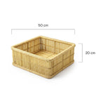 Handmade Square Slatted Bamboo Storage Basket