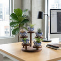 Artisanal Blue Pottery Bird Mini Planters Set of 5