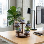 Artisanal Blue Pottery Bird Mini Planters Set of 5
