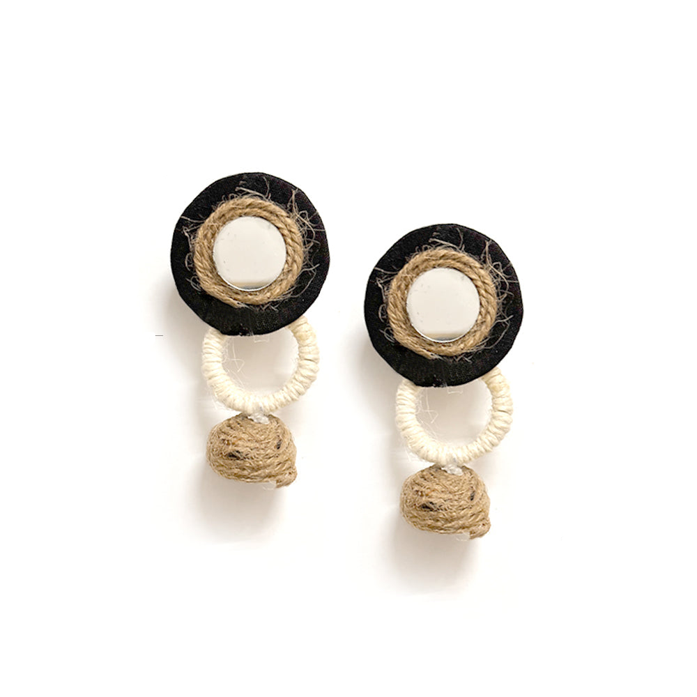 Boho Chic Rope & Mirror Dangle Earrings - Madhues