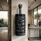 Gamari Wood Six-Tier Fish Narrative Wall Sculpture