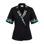 Gond Art Hand-Painted Black Nature Motif Wrap Jacket