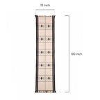 Hand-Woven Dhokra Weaving Tribal Diamond Cream Table Runner