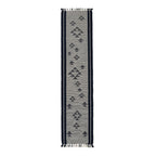 Hand-Woven Dhokra Weaving Tribal Motif Grey Cotton Runner