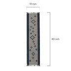 Hand-Woven Dhokra Weaving Tribal Motif Grey Cotton Runner