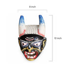 Viking mask with horns and measurements 