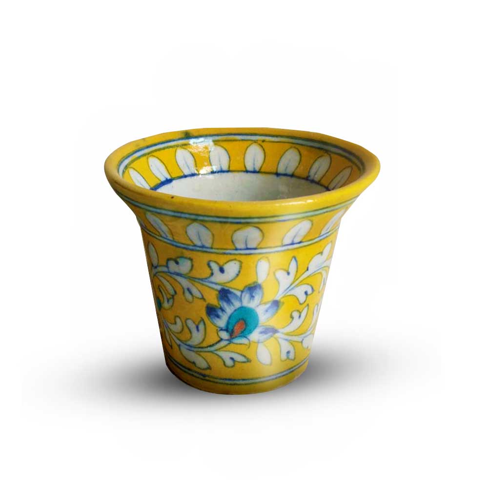 Sunflower Hues Blue Pottery Planter - Image 1