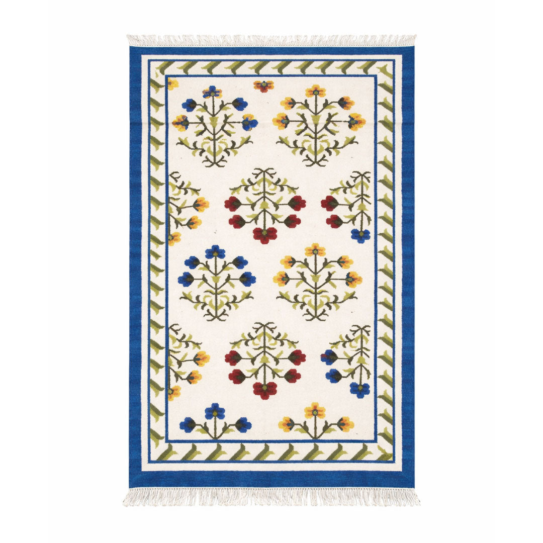 Artisanal Floral Kilim Rug 