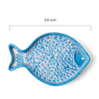 Blue Pottery Hand-Painted Sky Blue Fish Trinket Tray