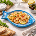 Blue Pottery Hand-Painted Sky Blue Fish Trinket Tray