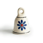 Assorted Hand-Painted Blue Pottery Bell Set of 5
