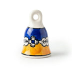 Assorted Hand-Painted Blue Pottery Bell Set of 5