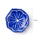 Blue Pottery Scalloped Floral Incense Holder in Cobalt