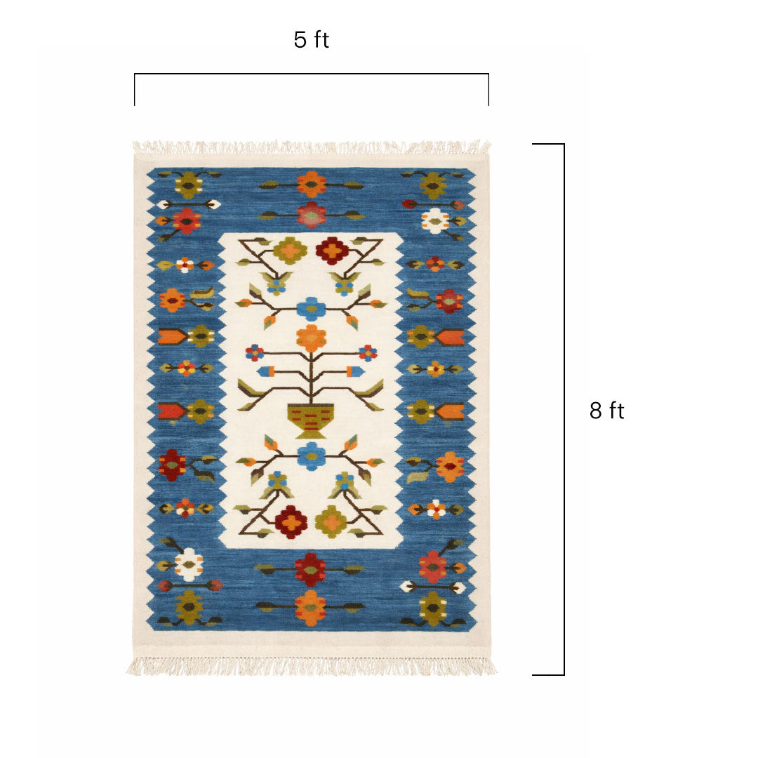 Blue Handwoven Kilim Rug