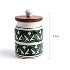Hand-Painted Assorted Ceramic Jar with Wooden Lid Set