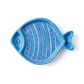 Hand-Painted Blue Pottery Fish-Shaped Trinket Dish