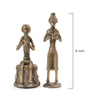 Handcrafted Dhokra Brass Musician and Reader Figurine Set