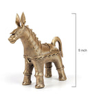 Handcrafted Dhokra Brass Standing Horse Figurine