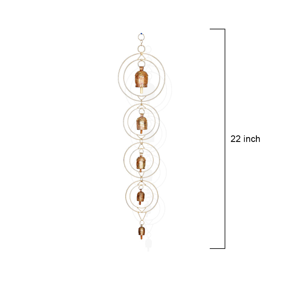 Rustic Brass Harmony Hanging Bells Garden Chime