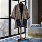Blue Leaf Block Print Handmade Cotton Overcoat