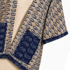 Blue Leaf Block Print Handmade Cotton Overcoat