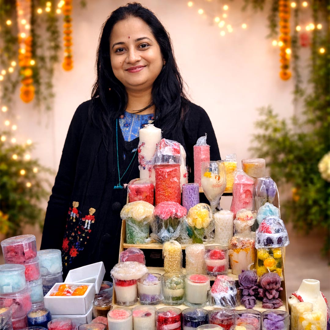 Daisy Flower Scented Candle in Clear Cup