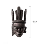 Artisan Gamari Wood Mask with Five-Pronged Crested Crown