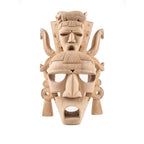 Gamari Wood Hand-Carved Mask with Dual Human Faces