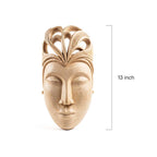 Hand-Carved Gamari Wood Mask with Ornate Scalloped Crest