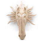 Hand-Carved Gamari Wood Horse Spirit Mask with Radiant Mane