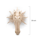 Hand-Carved Gamari Wood Horse Spirit Mask with Radiant Mane