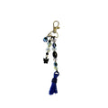 Handmade Evil Eye Tassel Charm with Heart Beads & Butterfly