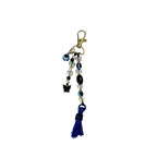Handmade Evil Eye Tassel Charm with Heart Beads & Butterfly