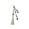 Butterfly and Evil Eye Beaded Bag Charm with Silk Tassel