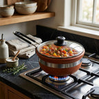 Pokhran Terracotta Saucepan with Glass Lid and Handle