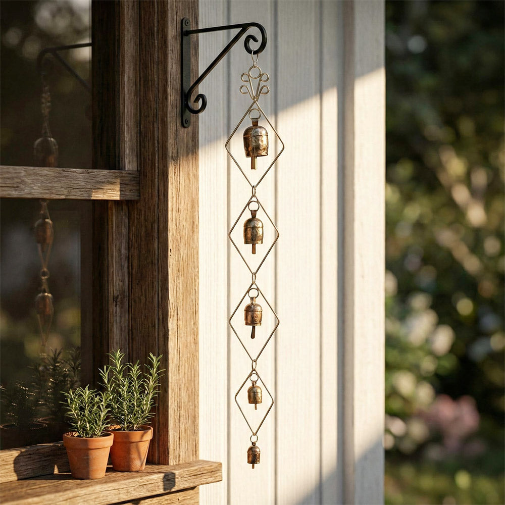 Rustic Metal Diamond Bell Wind Chime