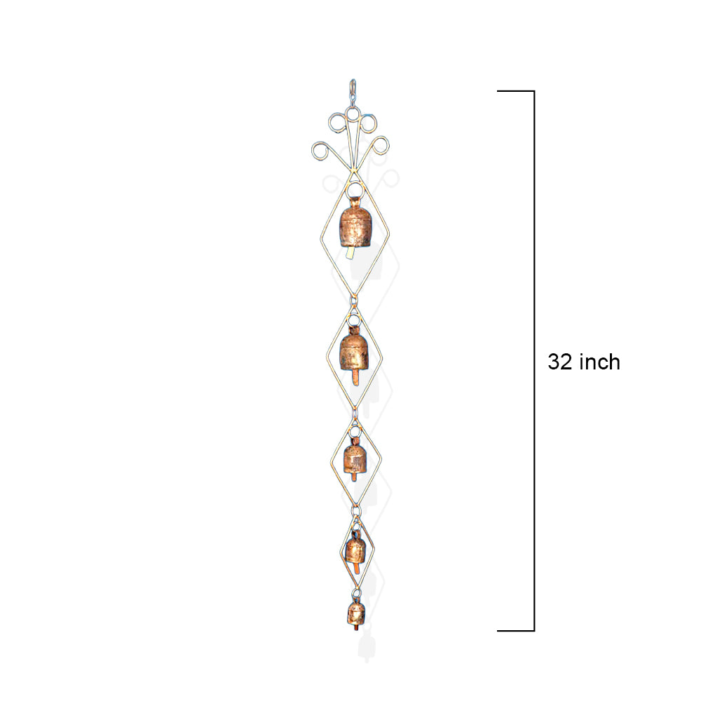 Rustic Metal Diamond Bell Wind Chime