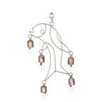 Golden Wire Bell Wind Chime with Wall Bracket
