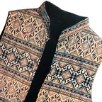 Handmade Ajrakh Block Print Reversible Quilted Cotton Vest