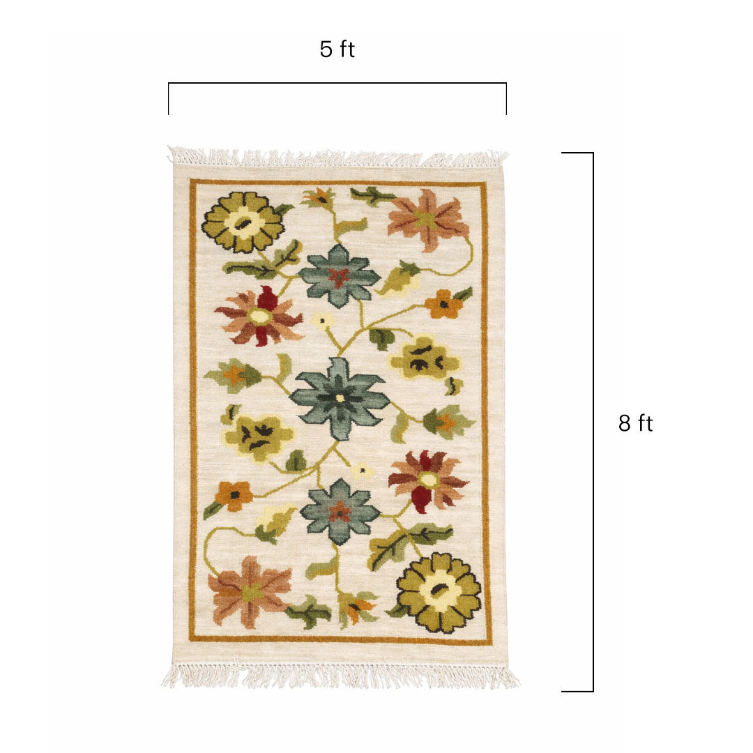 cream floral rug