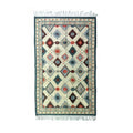 cream geometric tribal rug