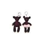 Handmade Crochet Brown Bear Couple Keychain Plushies