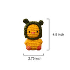 Handmade Crochet Yellow Duckling Plushie in Green Hat