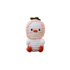 Handmade Crochet Chick Plushie with Peach Fruit Hat